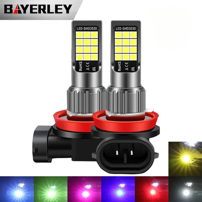 Car LED Fog Light H11 H7 9005 9006 with Flashing Emergency Warning Strobe Led Li