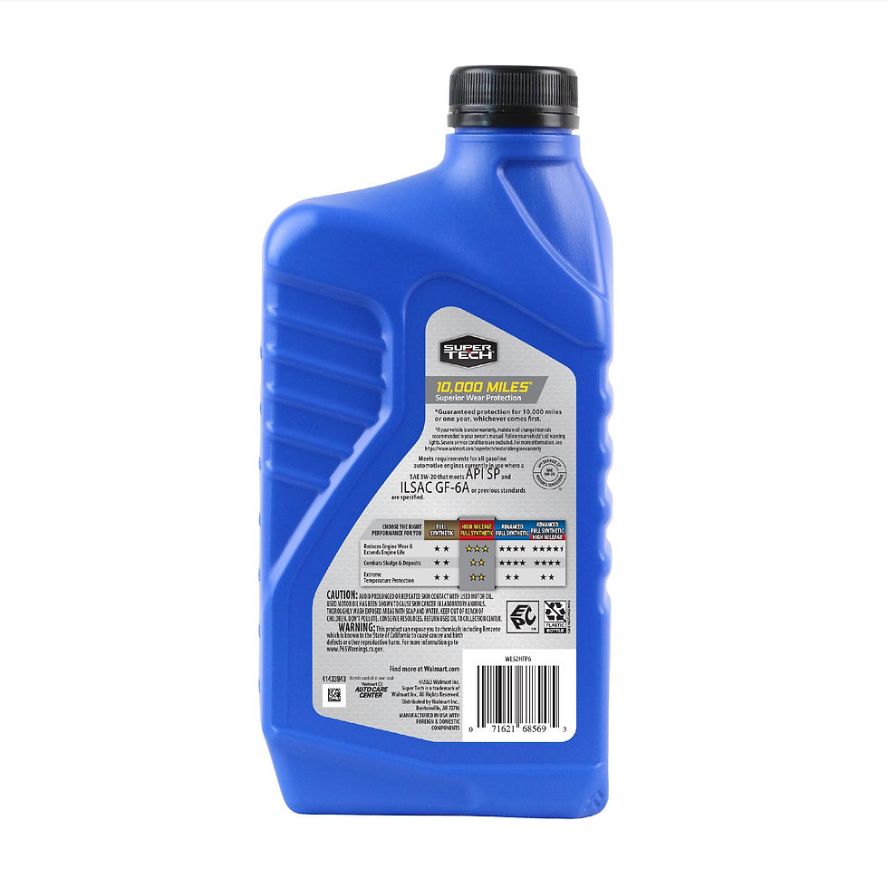 Thumbnail: Super Tech High Mileage Full Synthetic SAE 5W-20 Motor Oil, 1 Quart