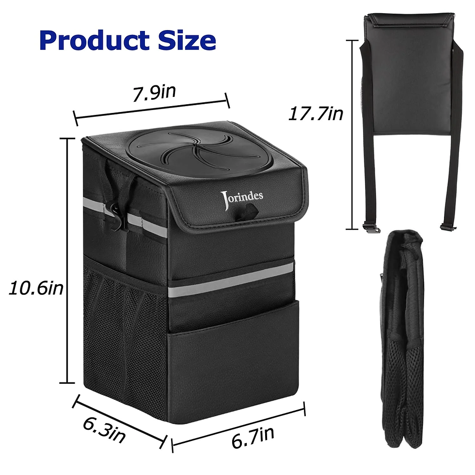 Thumbnail: Car Trash Can with Lid, Leakproof Car Garbage Can Hanging,Auto Trash Bin, Garbag