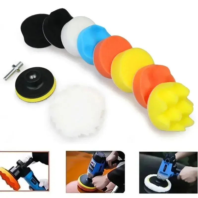 Thumbnail: 7/11pcsPolishing Sponge Plate Set Imitation Plush Waxing Grinding Cleaning Spong