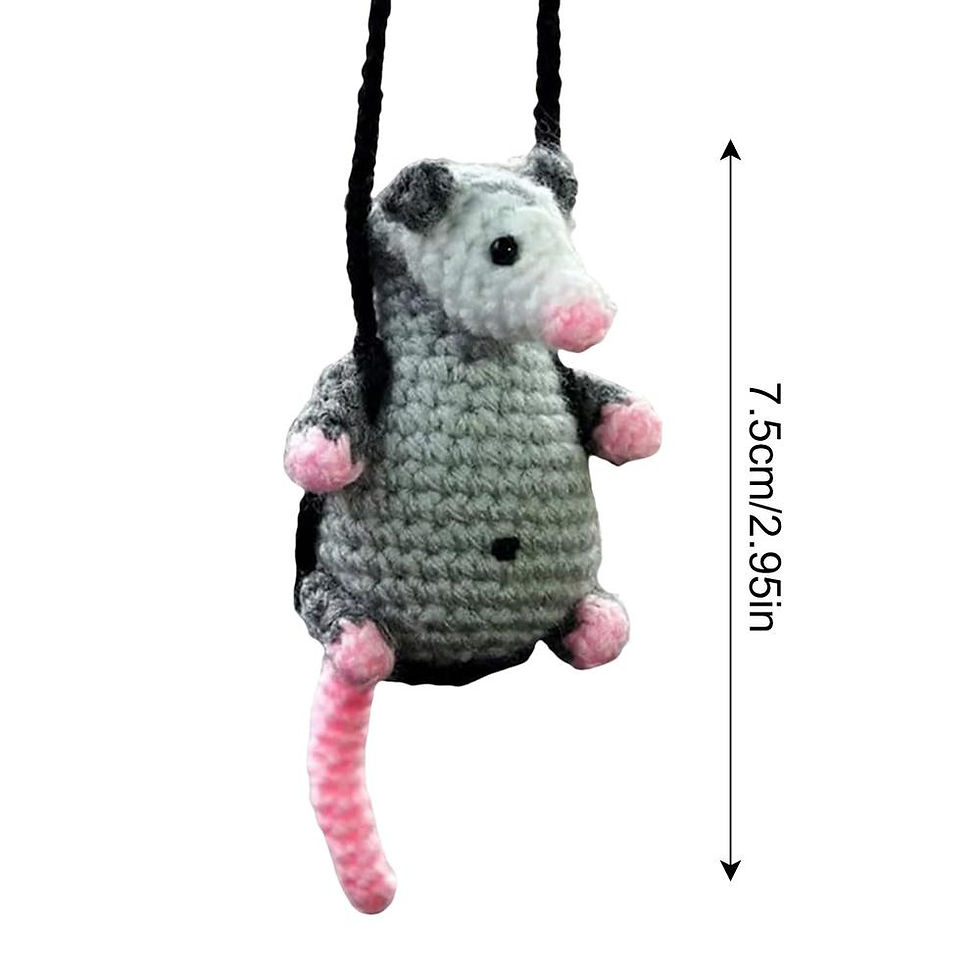 Thumbnail: Handmade Knitted Rearview Mirror Pendant Possums Car Charm Mirror Accessories Ca