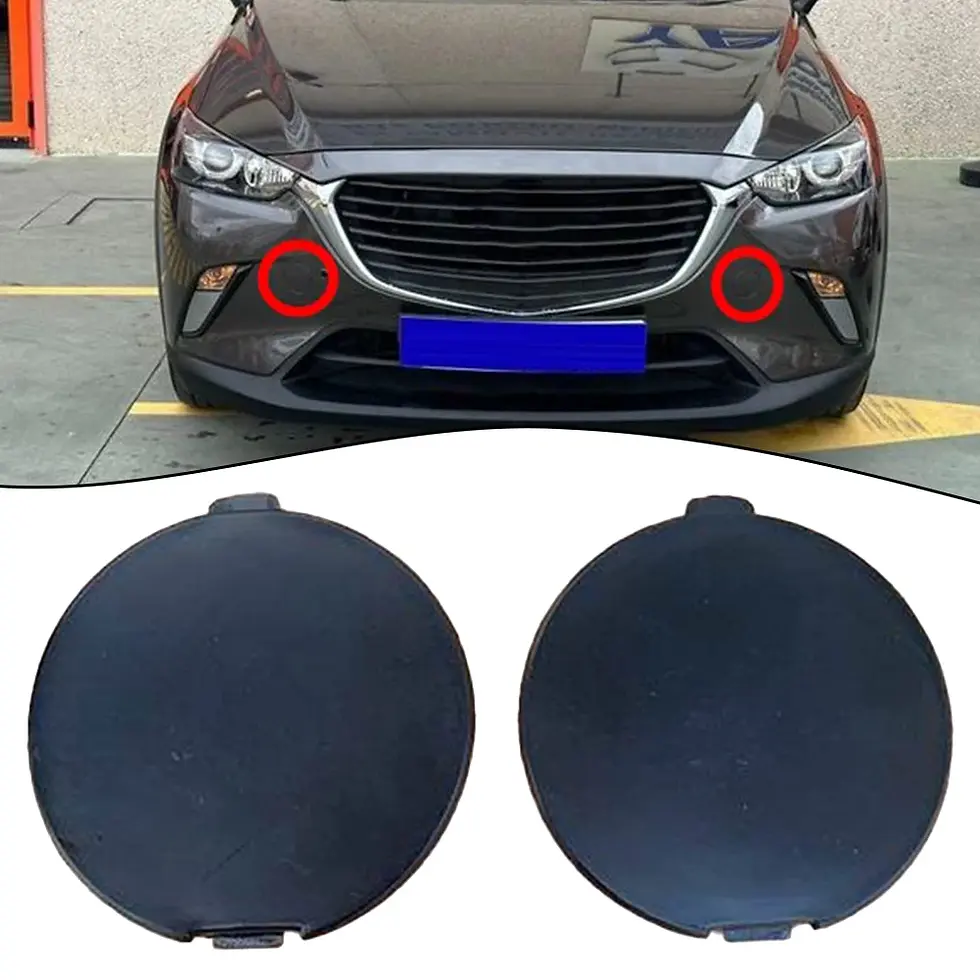 Thumbnail: 1pair L+R Front Bumper Towing Hook Eye Cover Trailer Cap Direct Replacement Fit