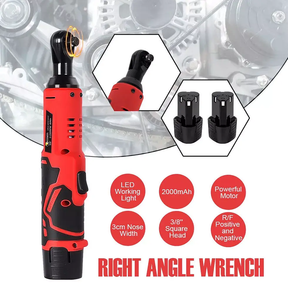 Thumbnail: Cordless Ratchet Wrench 3/8 Electric Wrenches Set With 2 Battery 12V Lithiu..