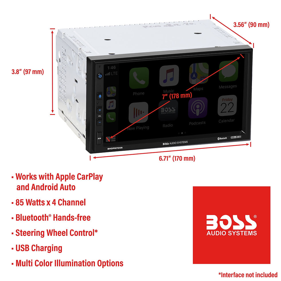 Thumbnail: BOSS Audio Systems BVCP9700A Car Stereo - Apple CarPlay, Android Auto, Doub..