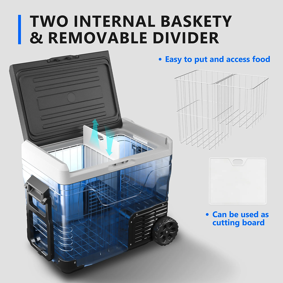 Thumbnail: 12Volt Portable Refrigerator, 53QT(50L) Car Fridge DC & AC, -4℉~68℉, Freezer Fri