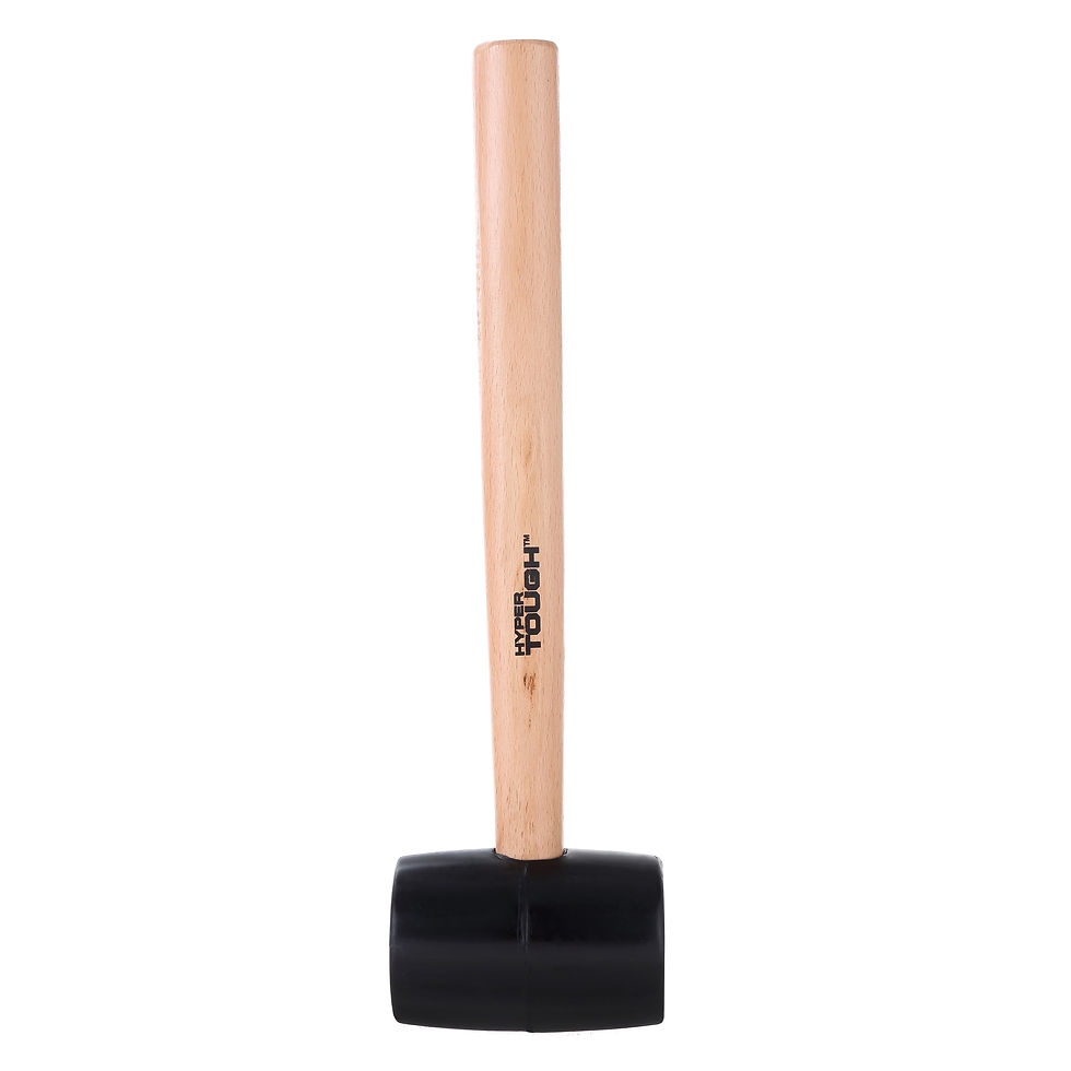 Thumbnail: Hyper Tough 16 Ounce Rubber Mallet with Wood Handle TH70020A
