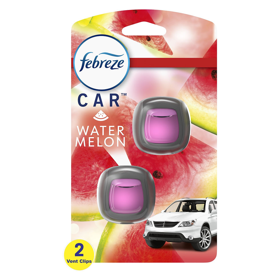 Febreze Car Air Freshener Vent Clip Watermelon Scent, .06 fl oz, Pack of 2