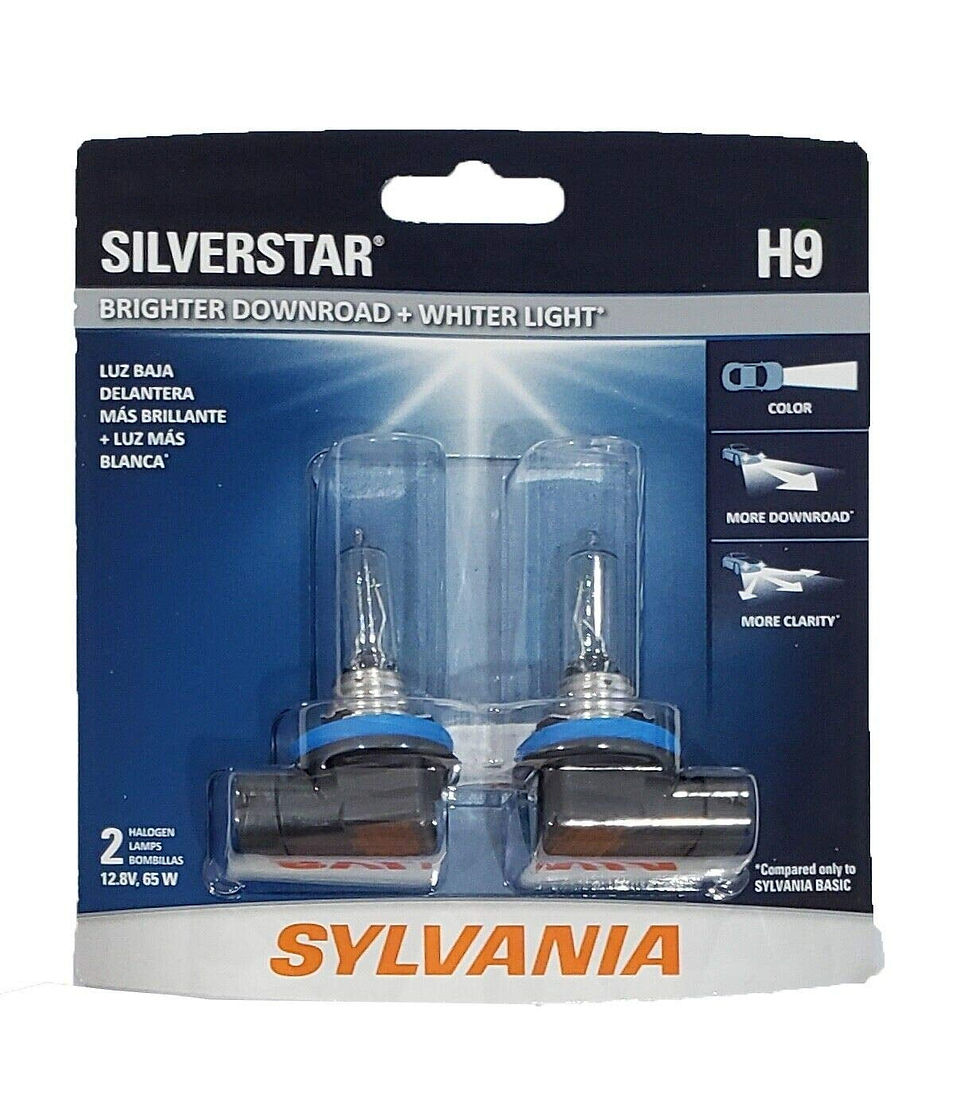 SYLVANIA H9 SilverStar Halogen Headlight Bulb, 2 Pack