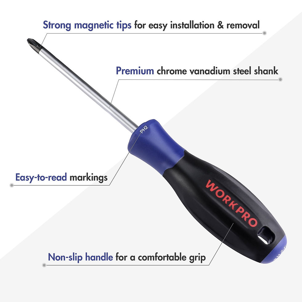 Thumbnail: WORKPRO 12-Piece Magnetic Screwdrivers Set with Organizer, Flat Head/Slotte..