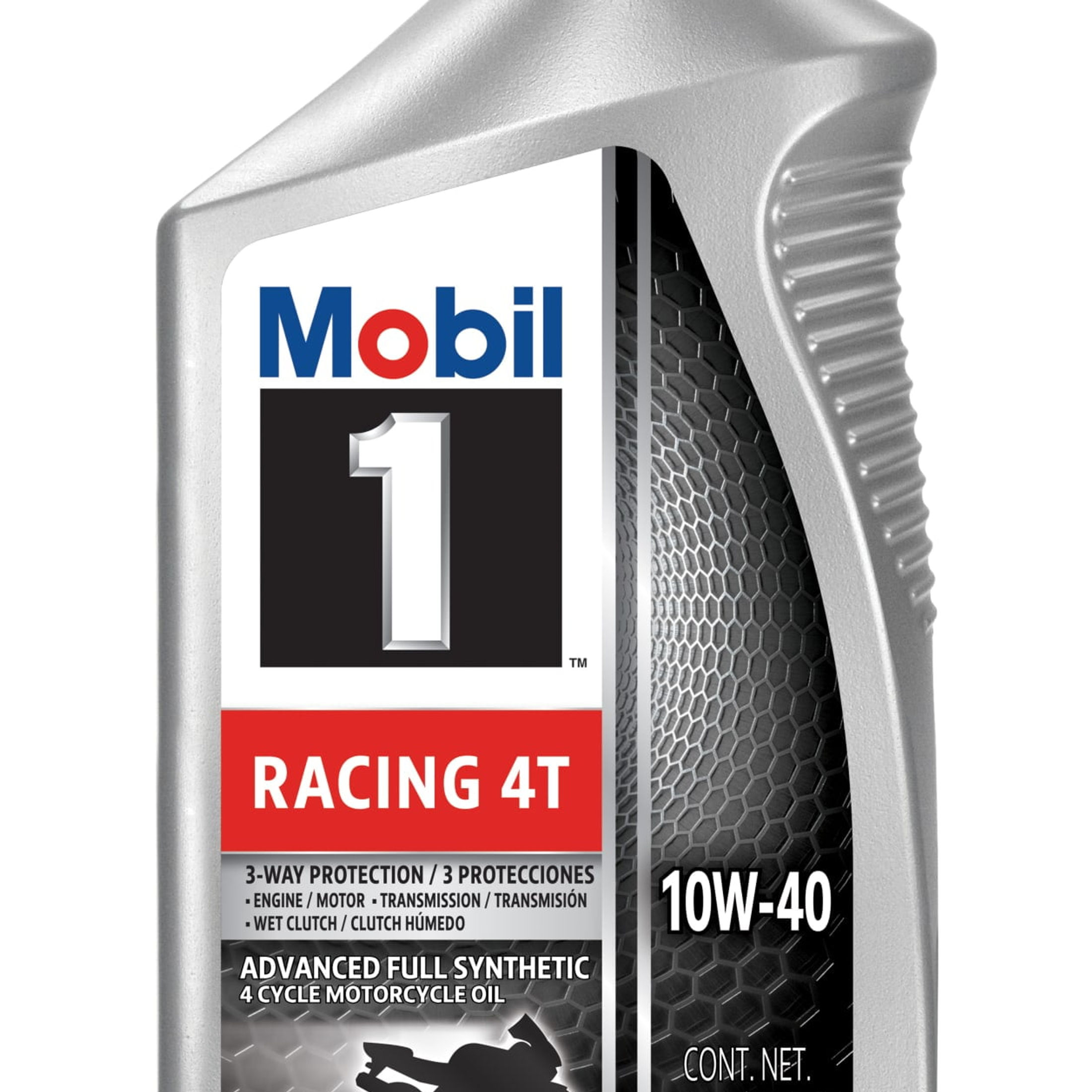 Mobil 1 Racing 4T Full Synthetic Motorcycle Oil 10W-40, 1 Quart