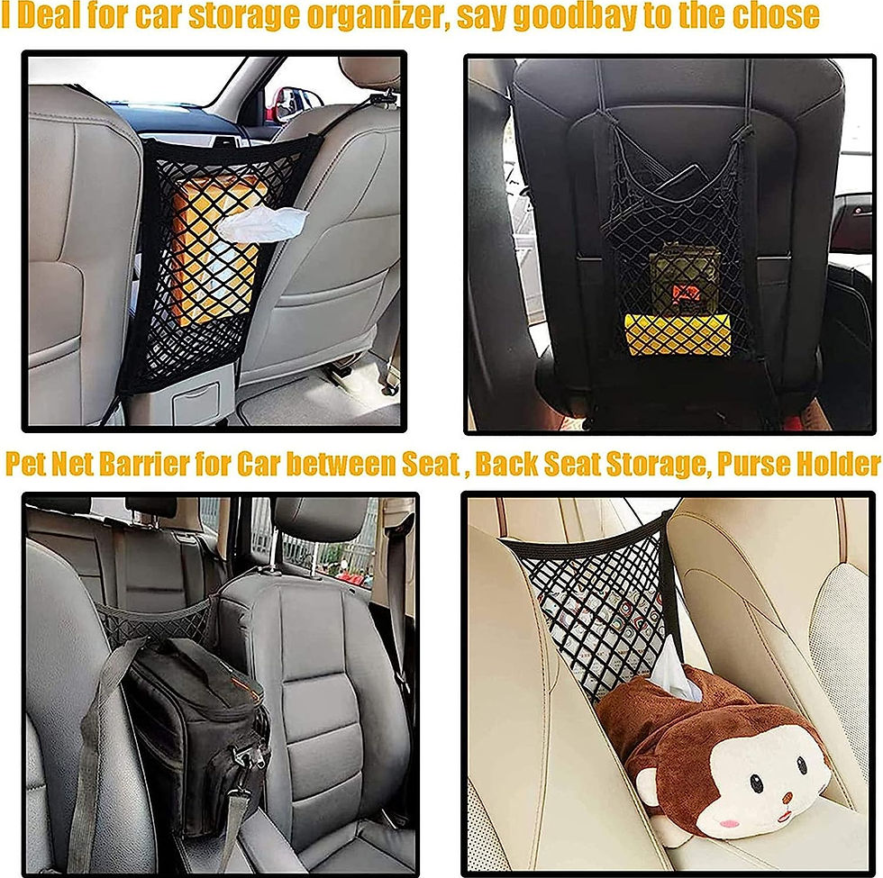 Thumbnail: Pet Car Barrier Dog Car Barrier with Automatic Safety Mesh Storage Bag Pet Barri