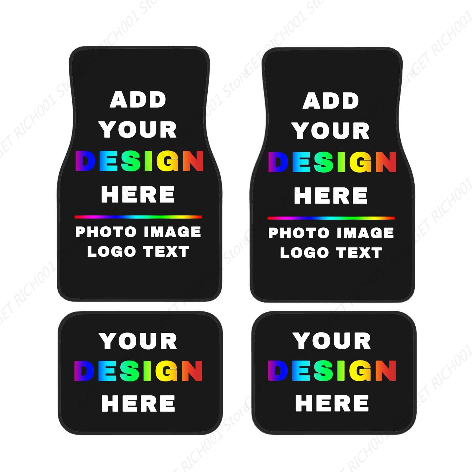 Custom Floor Mats for Cars 4 Piece Personalized Add Your Name Photo Logo Text Cu