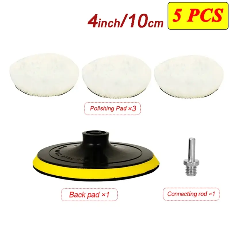 Thumbnail: 5Pcs Polishing Kit For Polisher 3/4/6/5 Inch Polishing Pad Car Waxing Sponge Dis