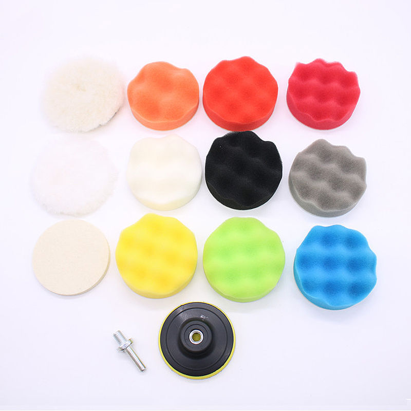 Thumbnail: 14Pcs Car Polishing Waxing Sponge Wheel Polishing Disc Kit Set 3inch M10 Sponge