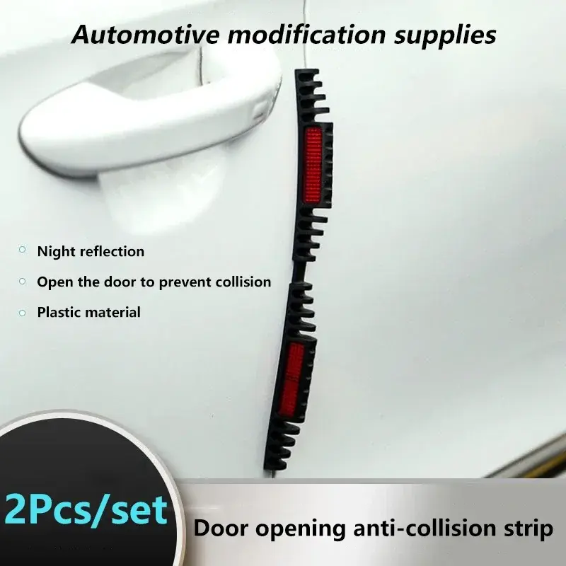 Thumbnail: 2pcs Universal Car Door Protection Edge Guard Trim Styling Moulding Anti Collisi