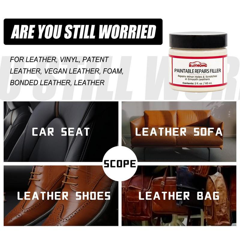 Thumbnail: Leather Filling Paste 60ml Natural Leather Filler Repair Compound Leather Restor
