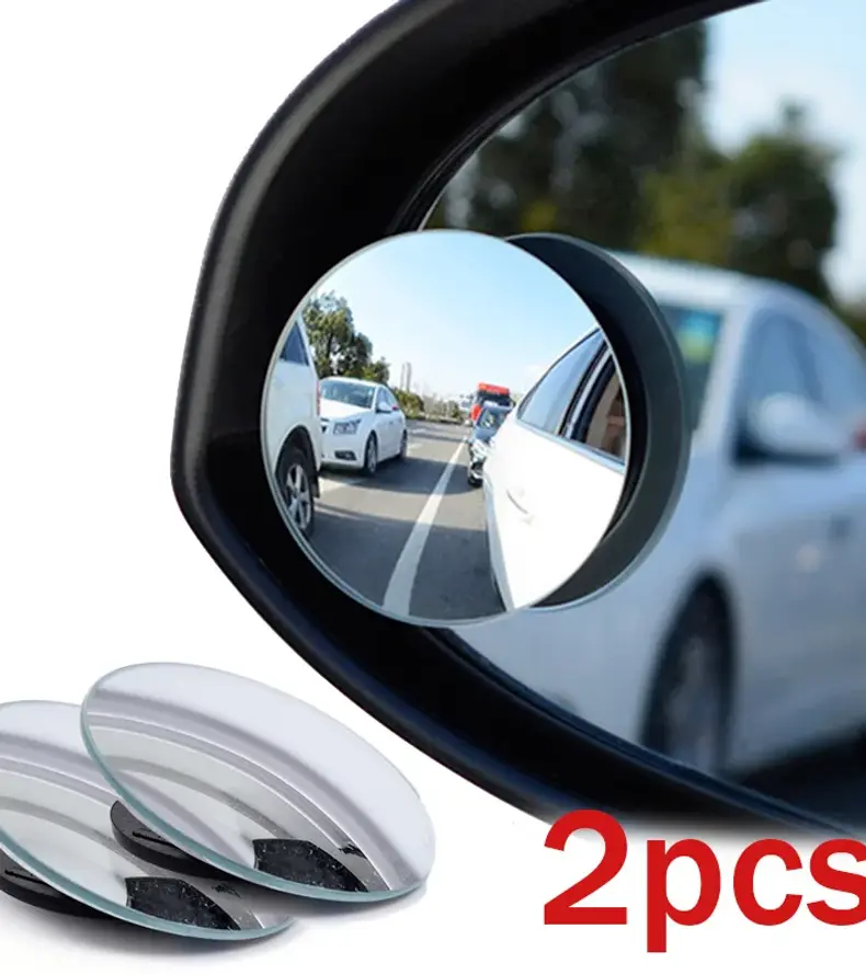 Adjustable Car Blind Spot Mirror HD Round Convex Rearview for Side Windows and B