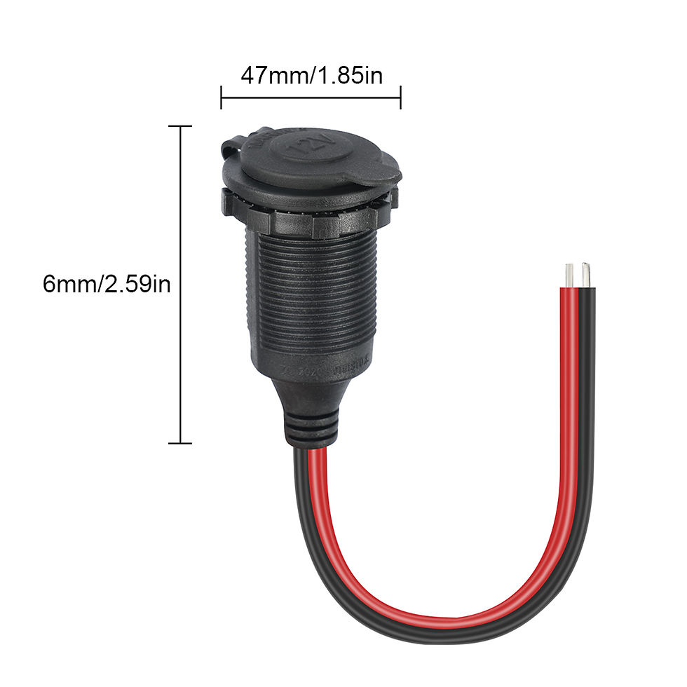 Thumbnail: 12V-24V Car Cigarette Lighter Female Socket 10A MAX Auto Charger Plug Connector