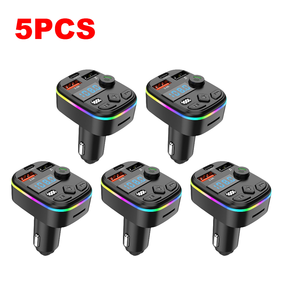 Thumbnail: 1/3/5PCS Car FM Audio Transmitter Receiver Bluetooth 5.3 MP3 Player Adapter Supp