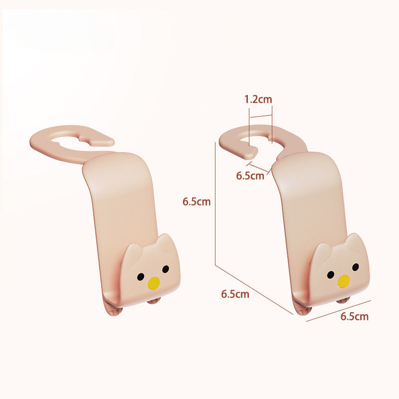 Thumbnail: 2Pcs Cartoon Car Hook Creative Car Seat Hanger Hook Organizer Stand Bags Clothes