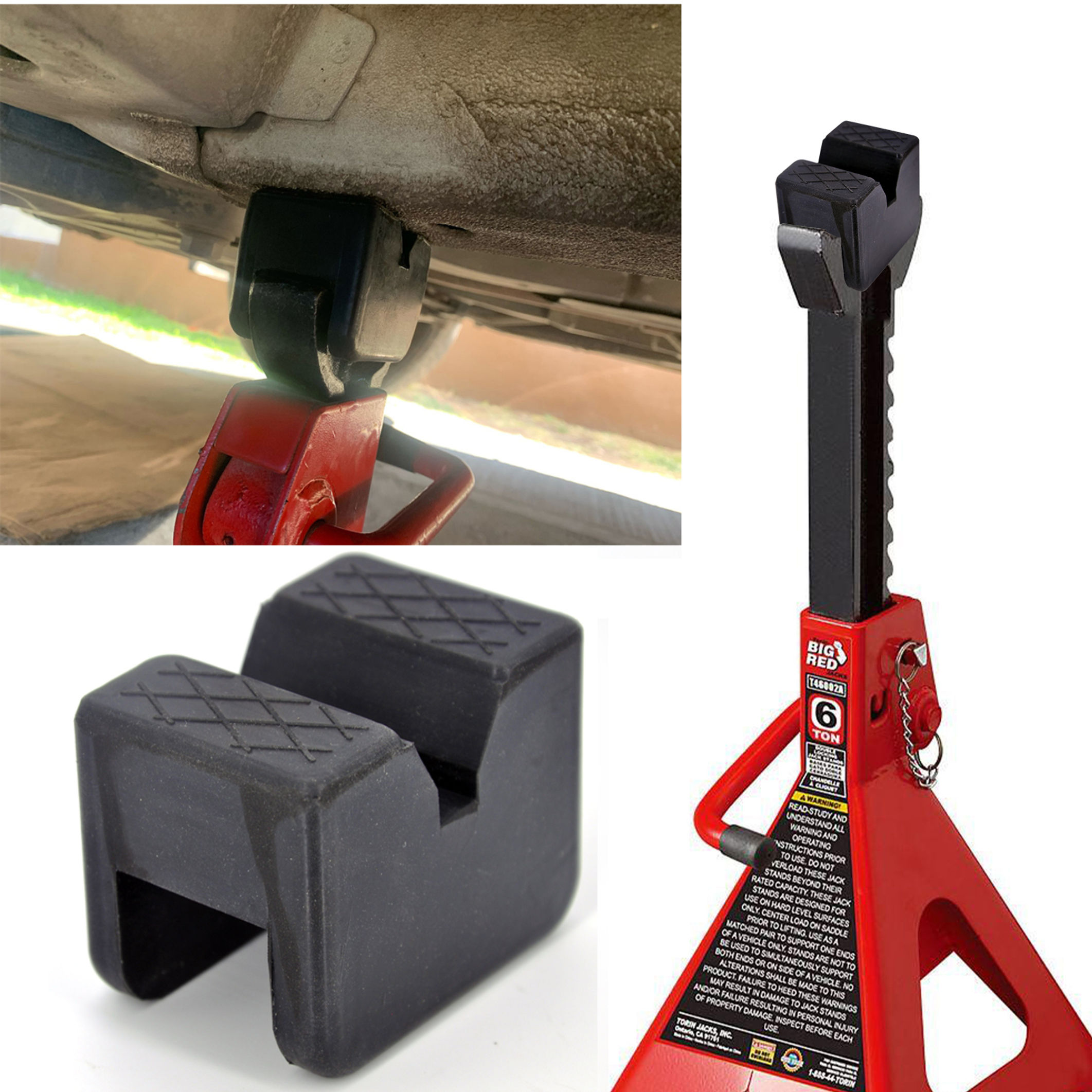 1/2/4pcs Universal Rubber Slotted Jack Pad Jack Lift Pad Adapter Tool Adapter Ja
