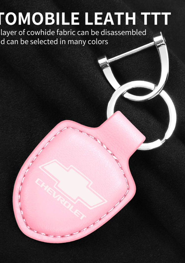 Thumbnail: Car Shield Leather Keychain Key Ring Pendant Holder Gift for Chevrolet Accessori