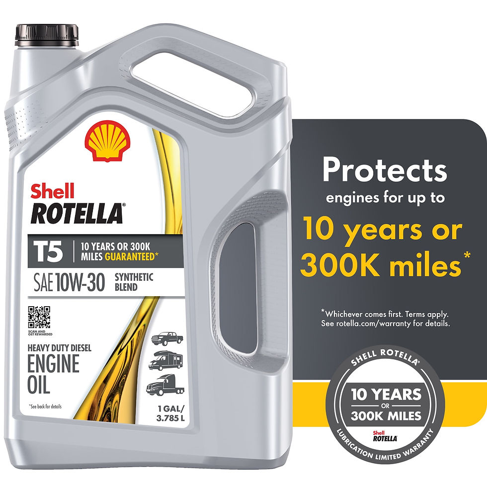 Thumbnail: Shell Rotella T5 Synthetic Blend 10W-30 Motor Oil, 1 Gallon (3 Pack)