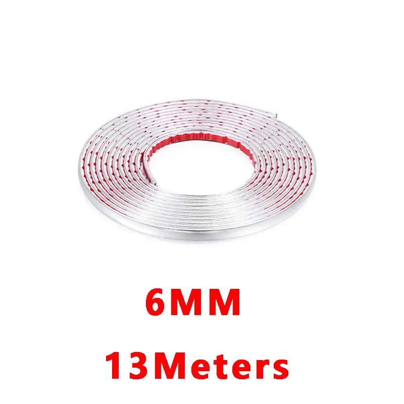 Thumbnail: 6MM - 30MM Exterior Car Styling Auto Self Adhesive Side Door Chrome Strip 13M Mo