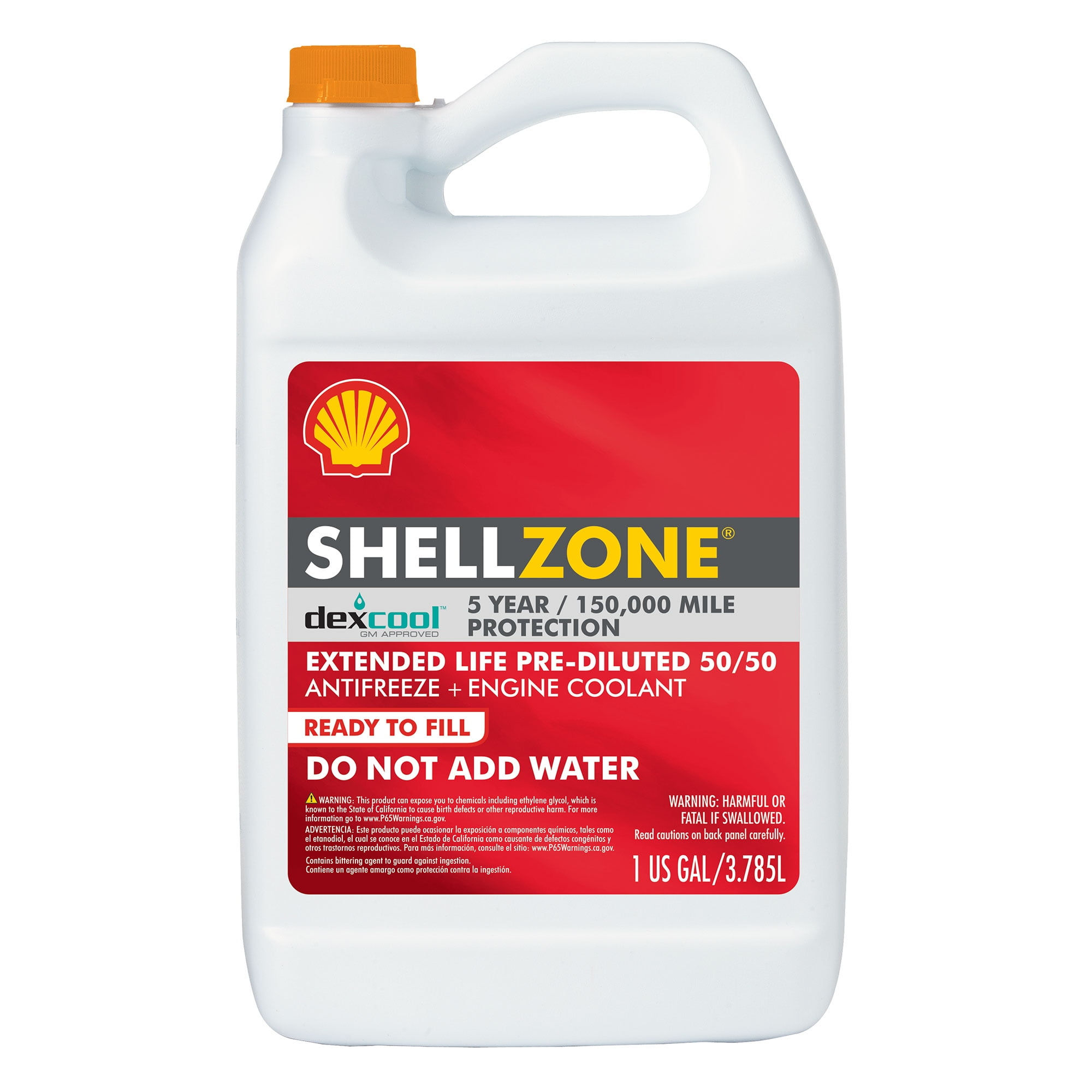 ShellZone Dex-Cool Extended Life ELC Antifreeze + Coolant, Pre-Diluted 50/5..