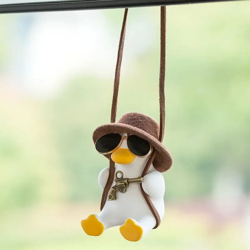 Thumbnail: Car Swinging Duck Toy Ornament Plaster Car Funny Cute Hanging Accessories Auto H