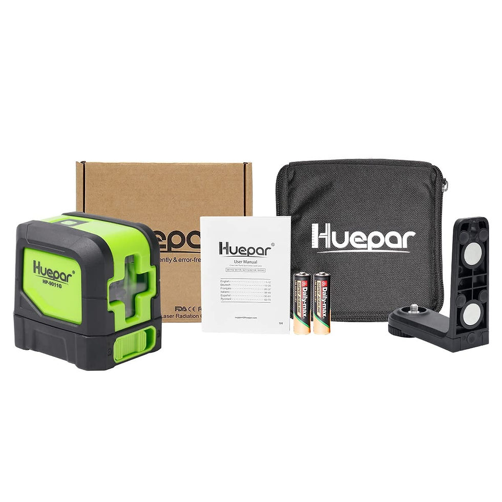 Thumbnail: Huepar Cross Line Laser Level Green Beam Self-Leveling Laser Level Tools fo..