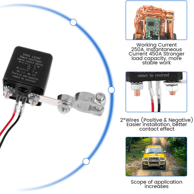 Thumbnail: Remote Battery Disconnect Switch 12V 200A Car Kill Switch Anti-Theft Remote Cont
