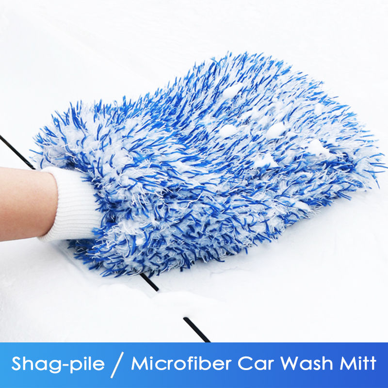 Thumbnail: Plush Car Wash Mitt Microfiber Thick Car Cleaning Mitts Auto Wash Accessories Ca