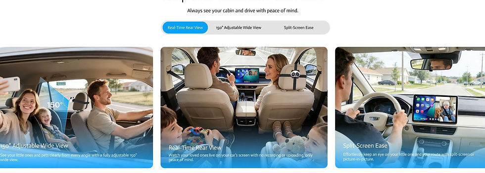 Thumbnail: Wireless CarPlay Baby Monitor Camera Adapter Rearview InCar Infant Pet Monitor W