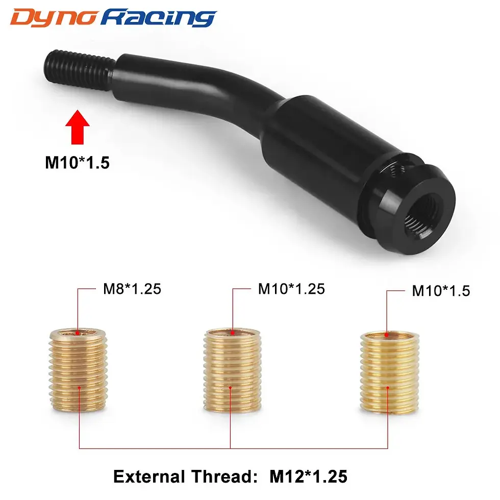 Thumbnail: M12x1.25 M10x1.5 Gear Shift Shifter Stick Lever 13CM Bent Extension Aluminium Sh