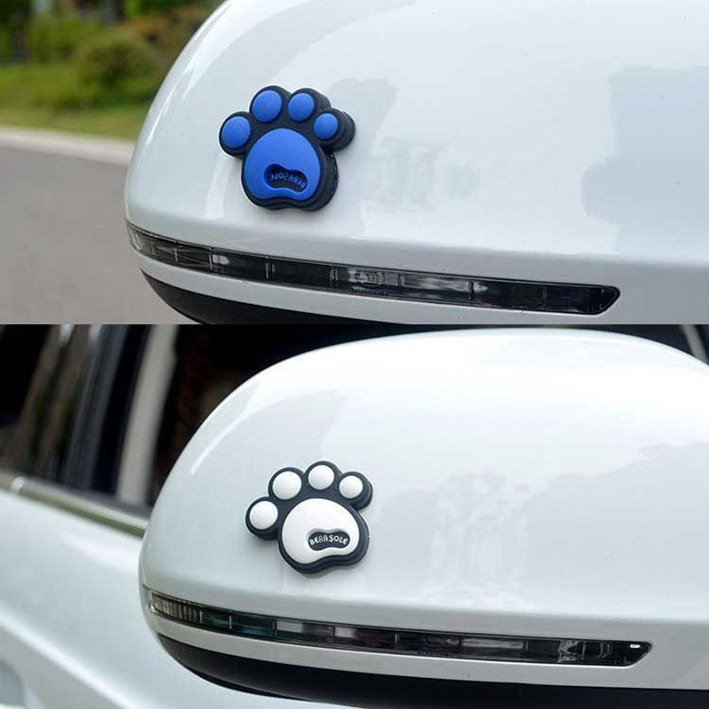 Silicone Paw Car Door Edge Anti-collision Protector Footprint Car Sticker Guards