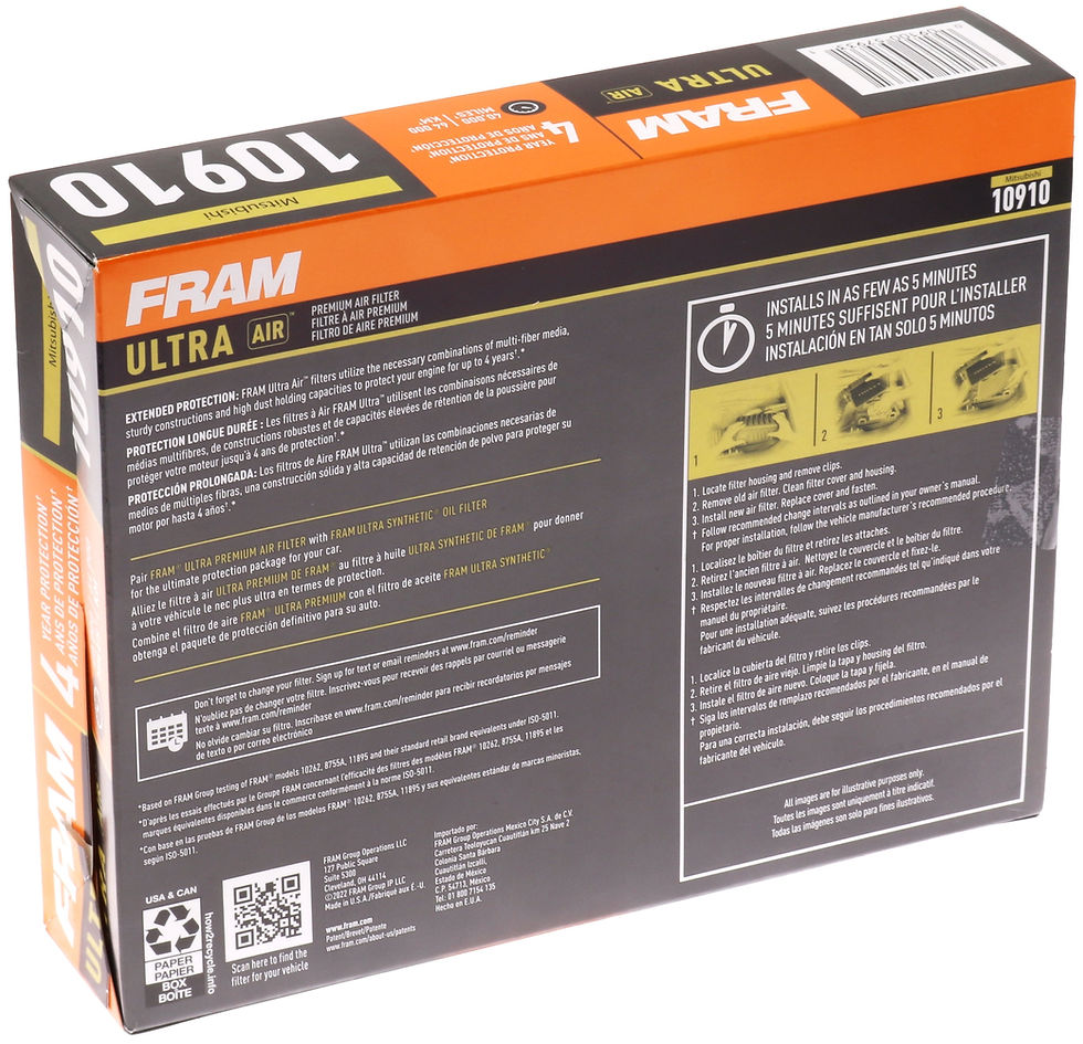 Thumbnail: FRAM Ultra Air XGA10910, Premium Engine Air Filter for Mitsubishi Vehicles ..