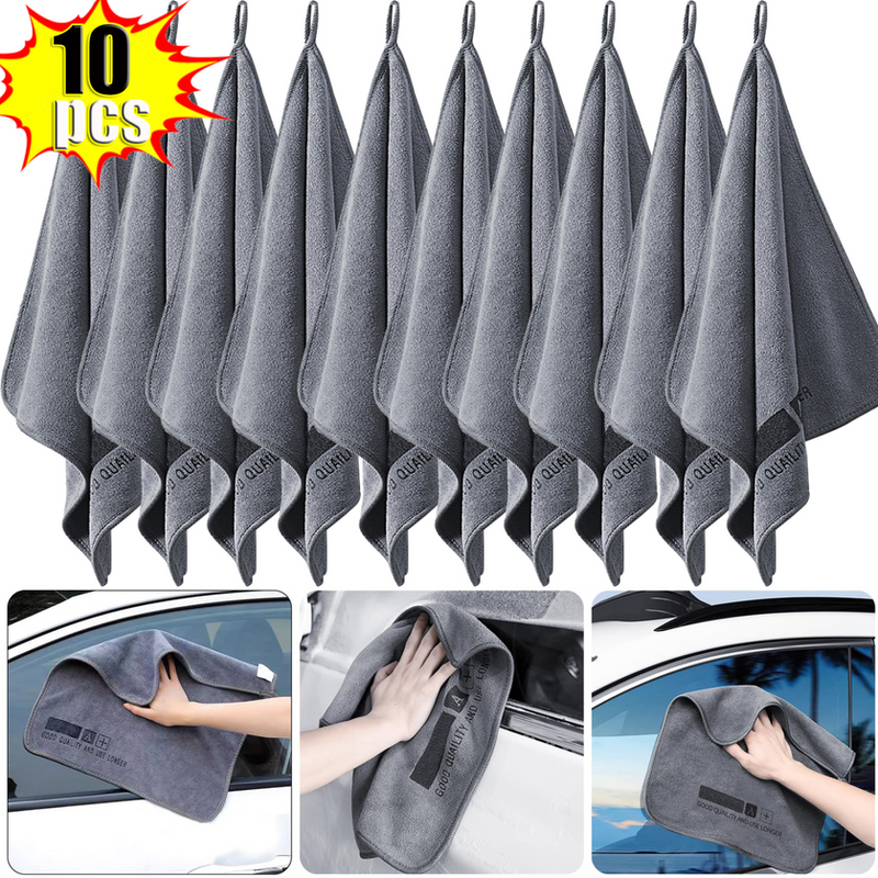 3-10PCS Superfine Fiber Car Wash Towel Auto Drying Cloth Microfiber Water Absorp