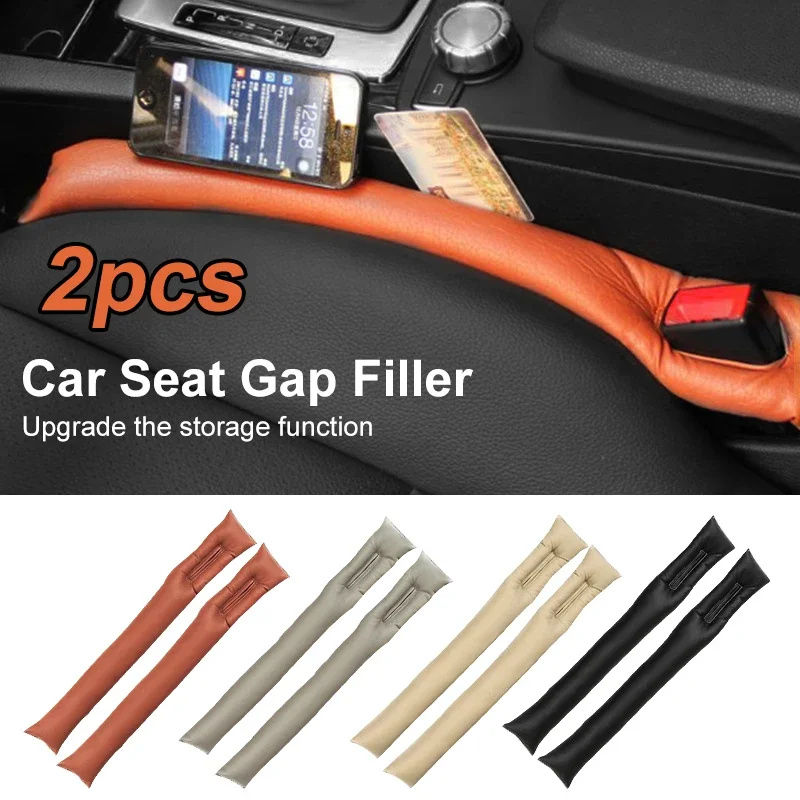 2pcs Car Seat Gap Filler Padding Leather Soft Side Seam Plug Leak-proof Filling