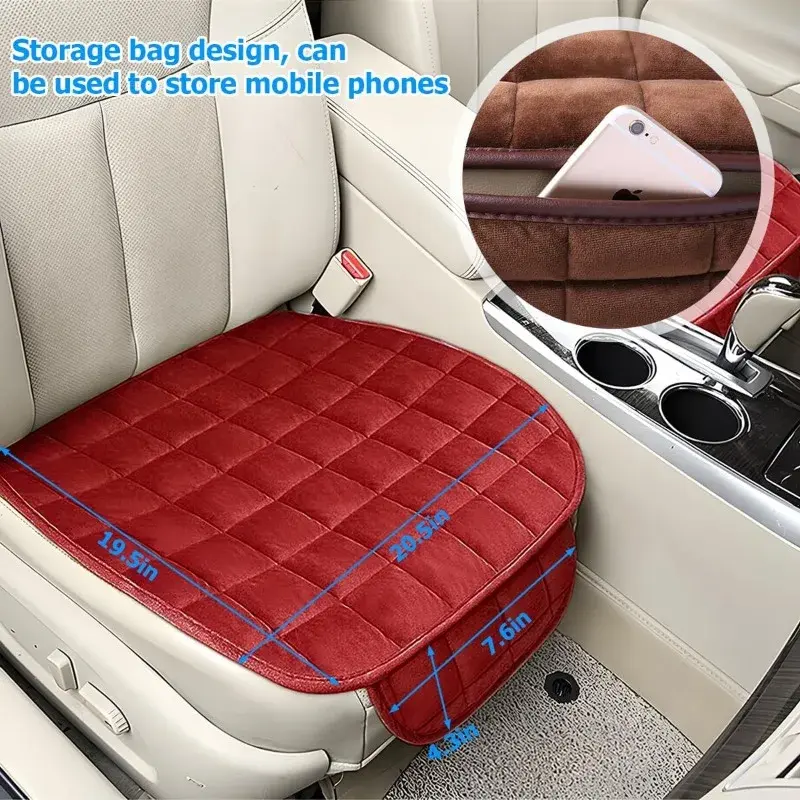 Thumbnail: Black Car Seat Cushion,Seat Pad with Non-Slip Rubber Bottom & Storage Pouch,Univ