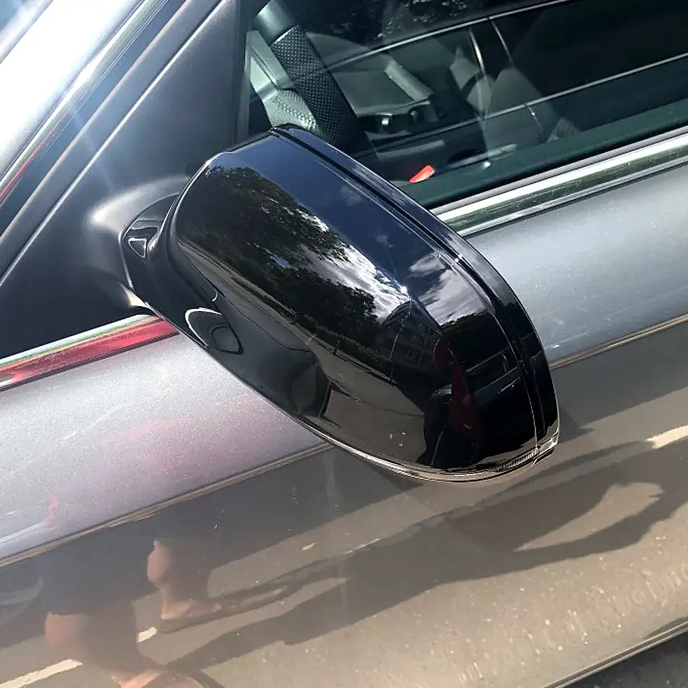 Thumbnail: 2pcs ABS Rearview Mirror Bright black Side Covers Cap B8.5 For Audi A3 8P A4 A5