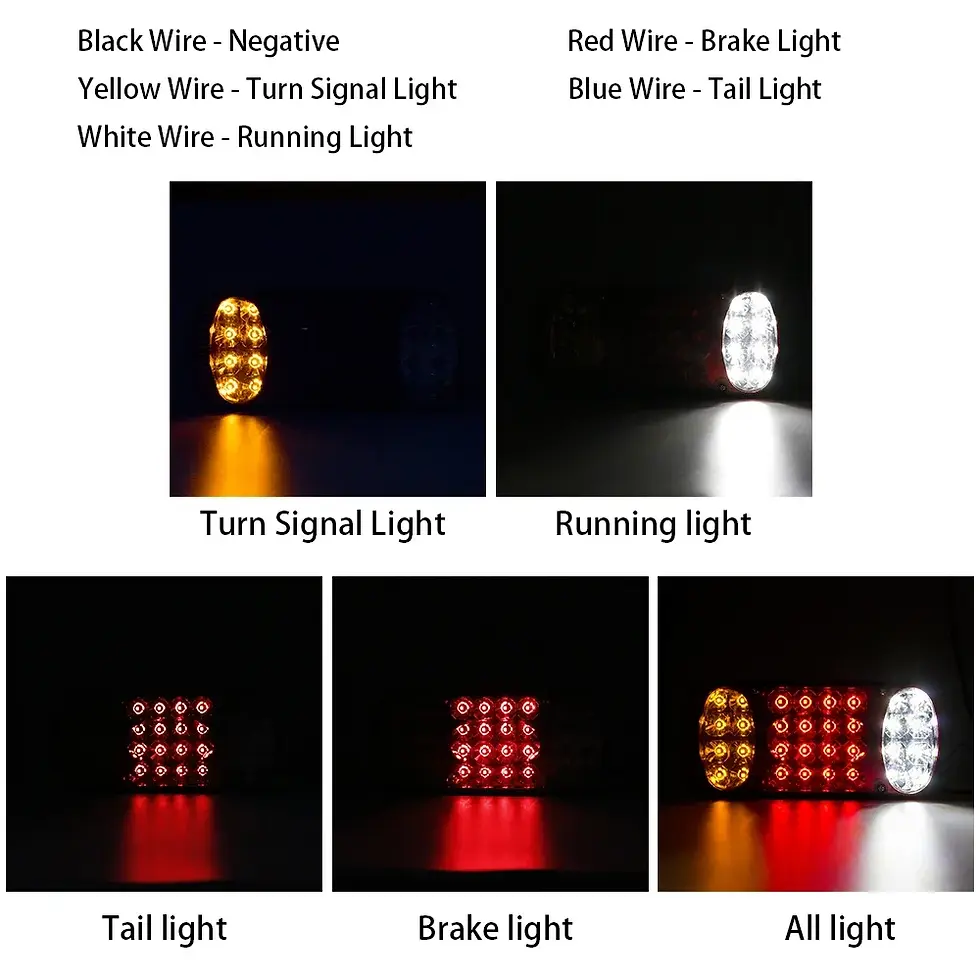 Thumbnail: 1/2PCS 12V 24V 32 LED Truck Tail Light Taillight Rear Stop Brake Reverse Light T
