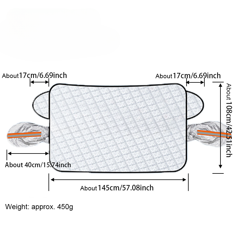 Thumbnail: Car Snow Shield Half Cover Front Windshield Anti-freeze Car Cover Winter Thicken