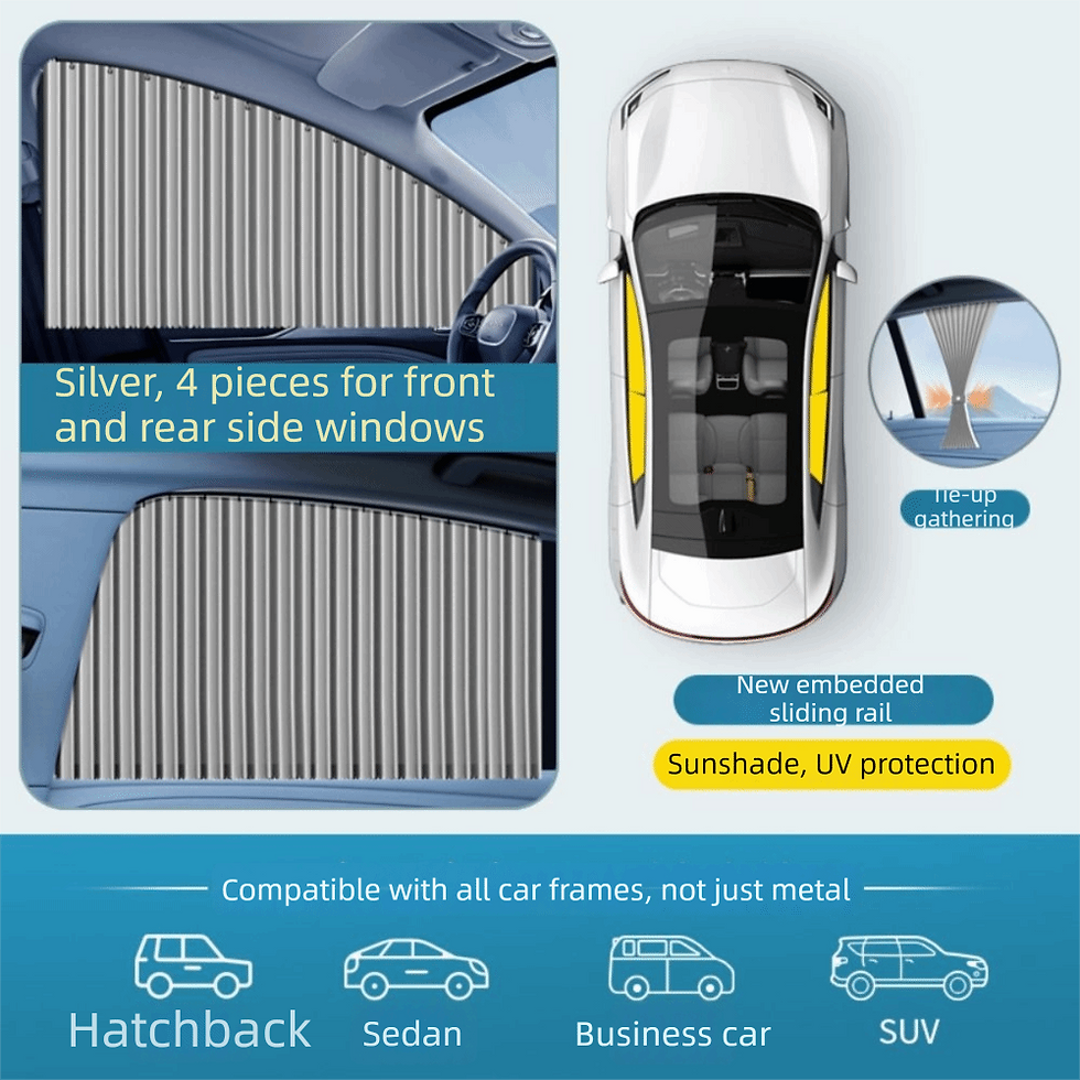 Thumbnail: Smooth Sliding Track Sliding Track Car Window Sun Shade Lightweight Curtain Heat