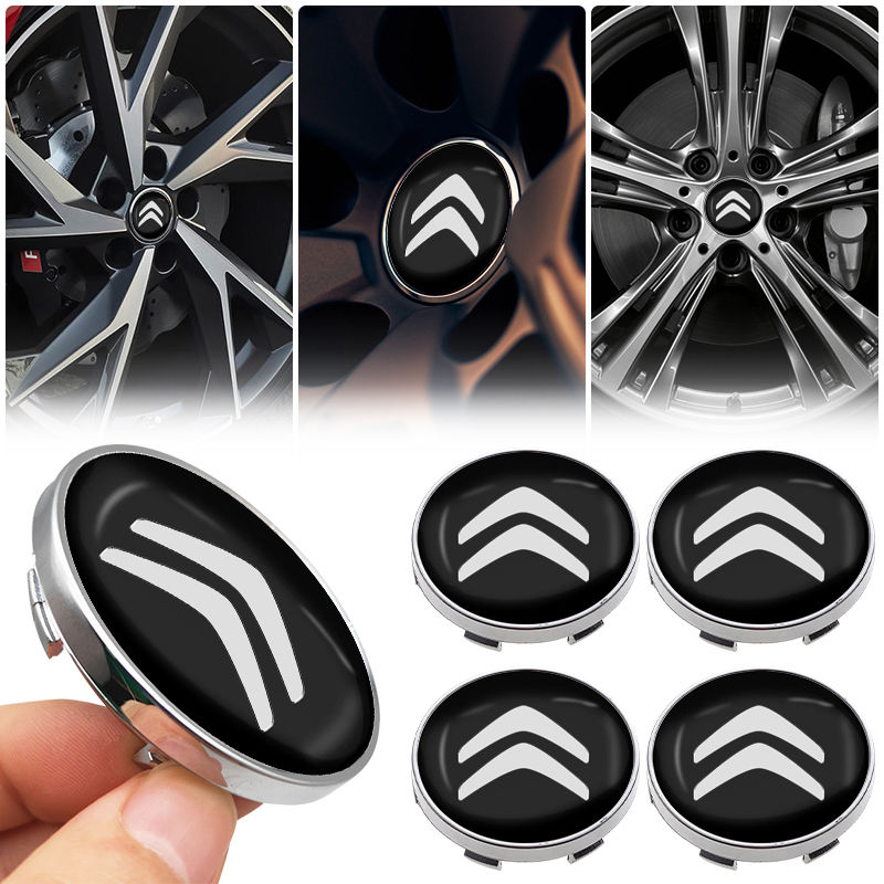 4Pcs Car Wheel Center Hub Cap Logo Stickers Rim Cover Accessories For Citroen C2