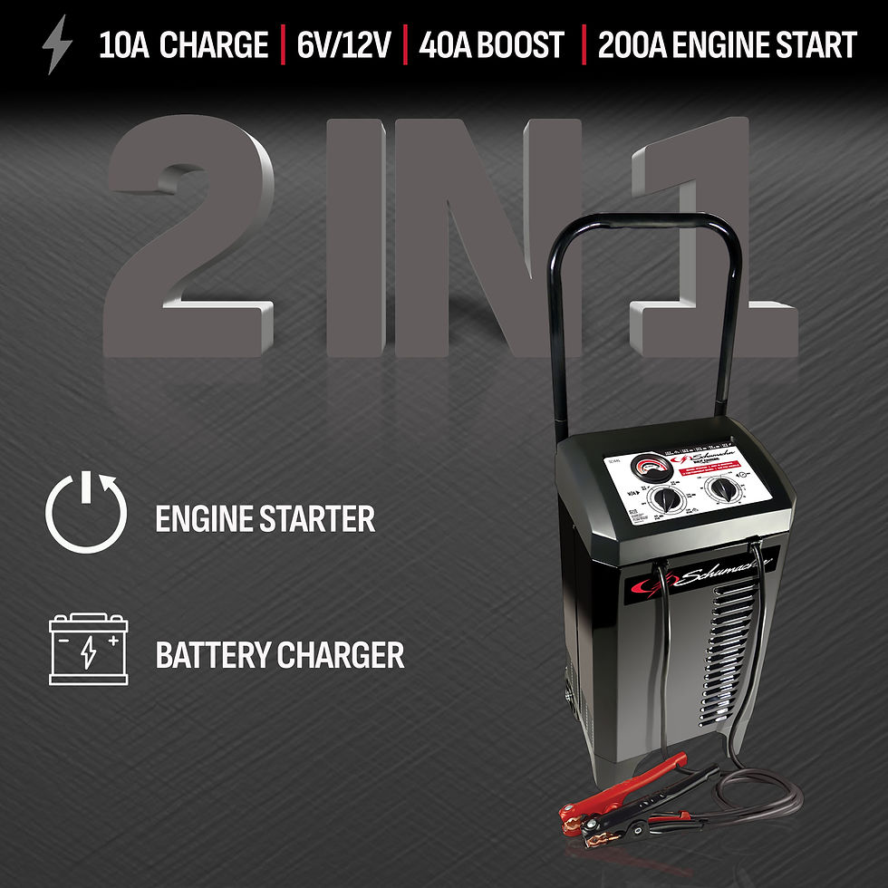 Thumbnail: Schumacher 200A Engine Start Wheeled Manual Battery Charger 40A Boost