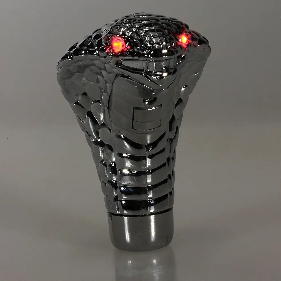 Thumbnail: Universal Chrome Red Blue LED Eyes Car Cobra Manual Gear Shift Knob Snake Shifte