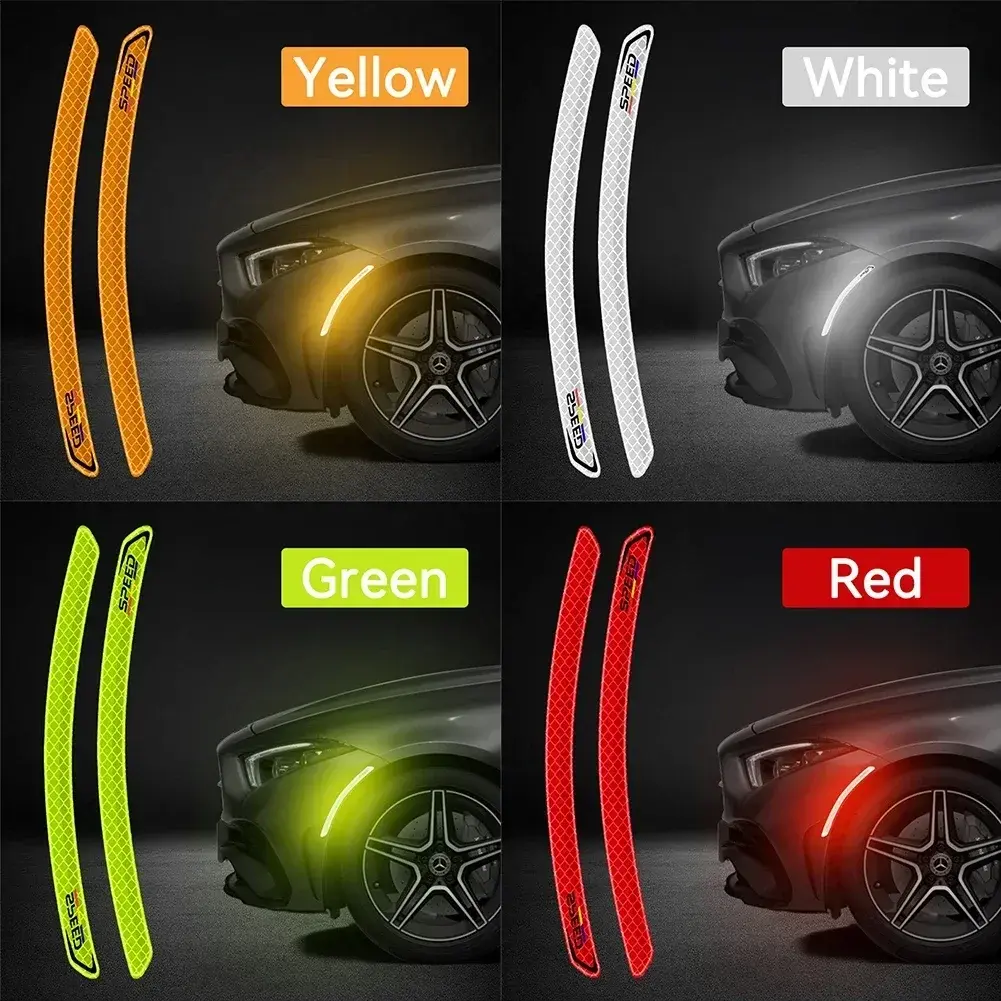 2X Reflective Car Wheel Arches Safety Warning Sticker Mark Car Stickers Tape Ref