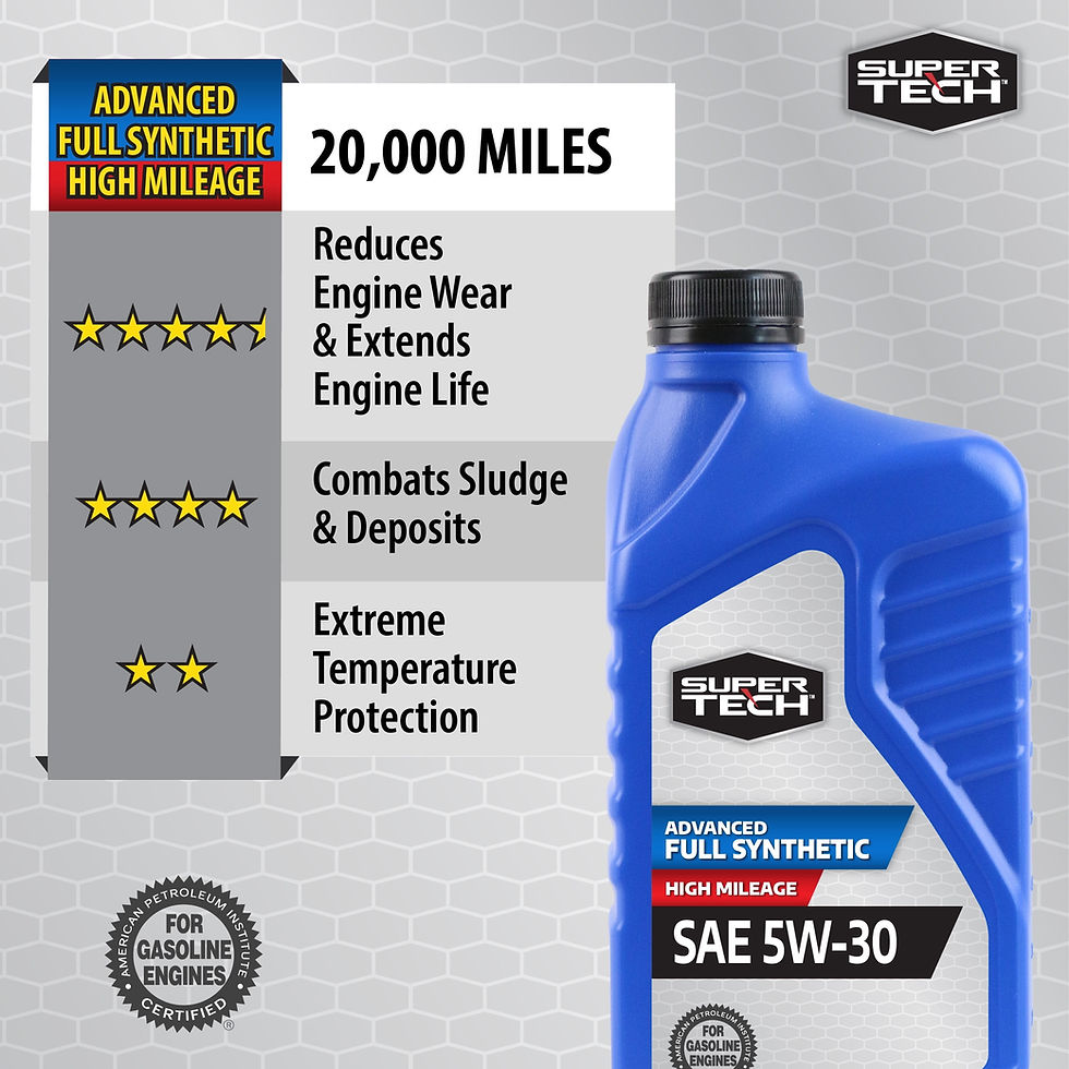 Thumbnail: Super Tech High Mileage Full Synthetic SAE 5w 30 Motor Oil