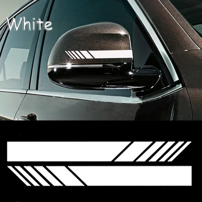 Thumbnail: 2pcs Car Sticker Rearview Mirror Sticker 3D Reflective Waterproof Car Side Rear